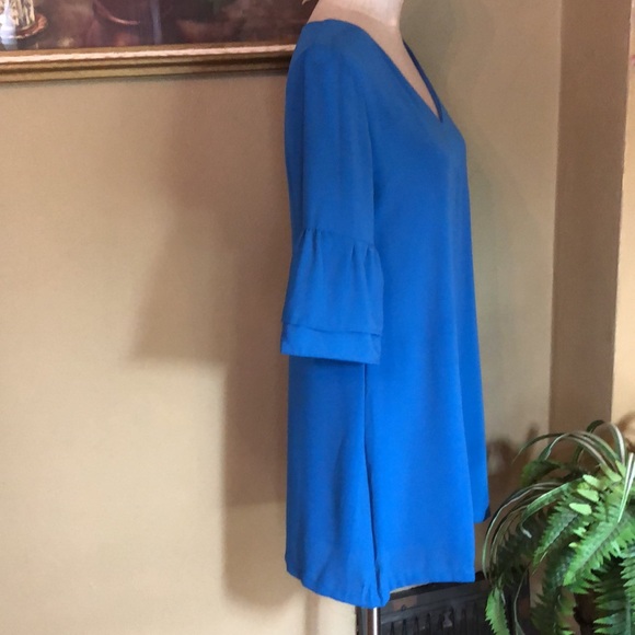 NWT Blue Ruffle sleeve Dress - Picture 3 of 14